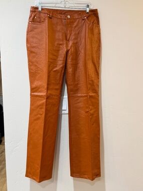 Metro Style Vintage Leather Pants in Burnt orange Women's Size 12